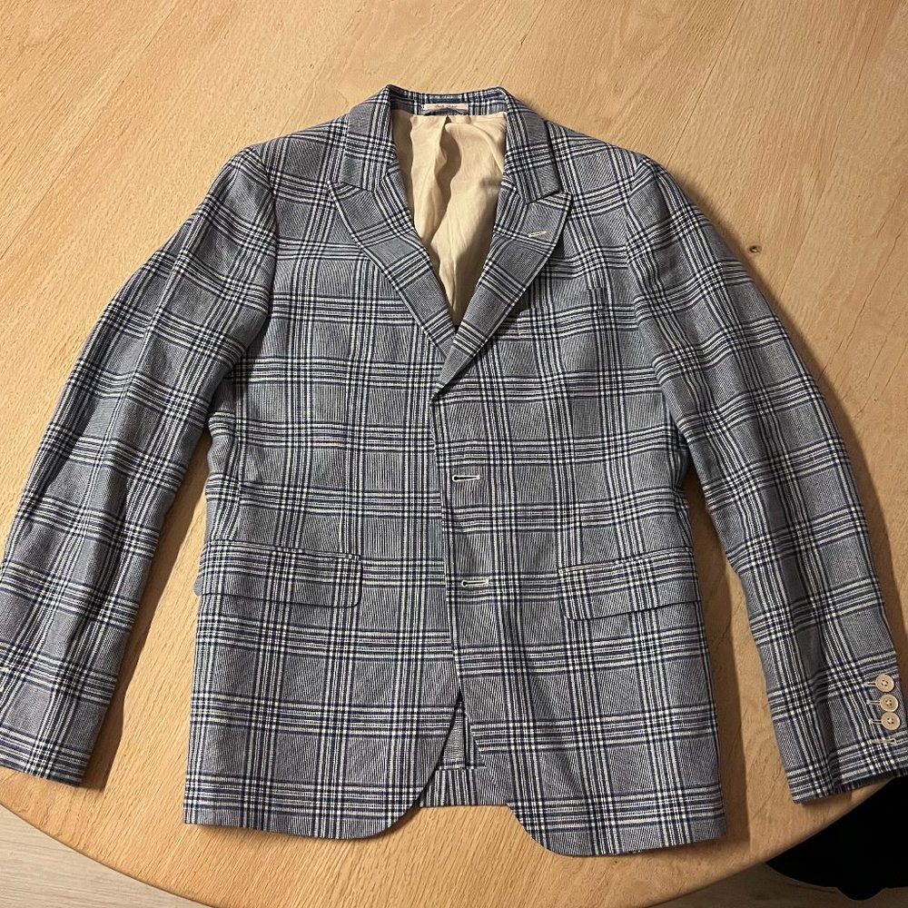 GANT Peak Lapel - Glen Check Blue Suit
